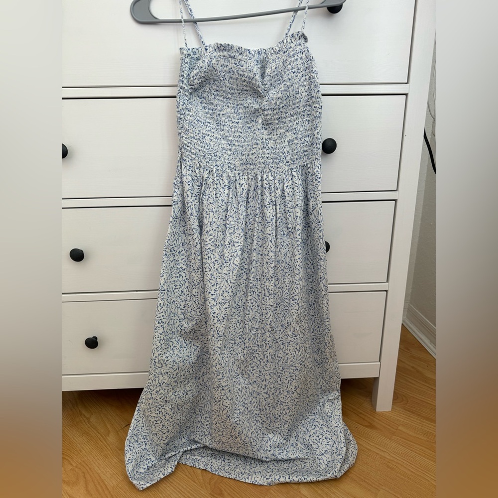 Blue Floral Summer Maxi Dress